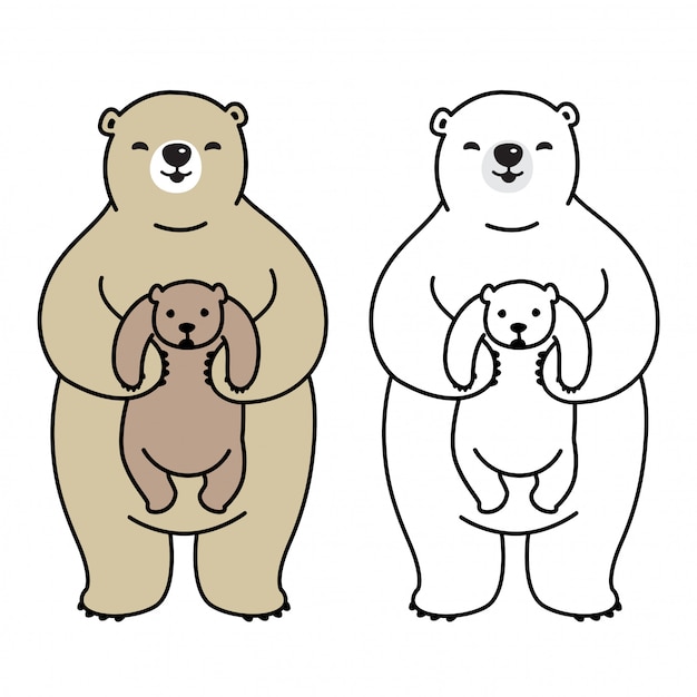 Bear vector Polar Bear kid cartoon character