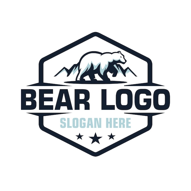 Bear vintage logo design template ispirazione vector illustration