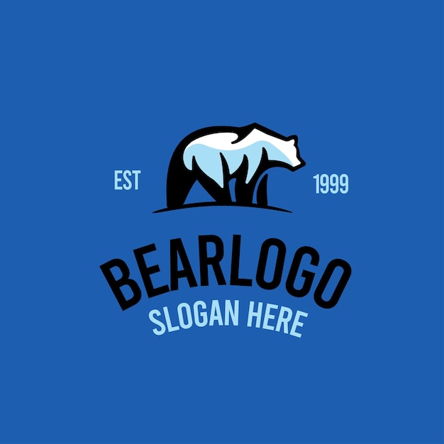 Vector bear vintage retro logo illustration