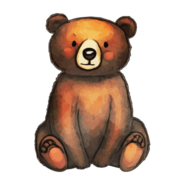 Bear Watercolor vector Illustration