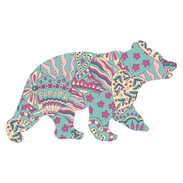 Медведь с абстрактным узором