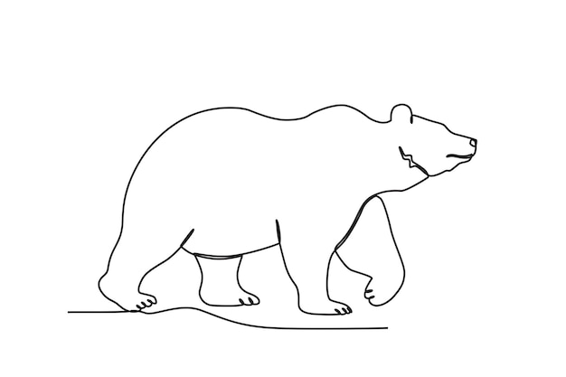 A bear at the zoo World animal day oneline drawing