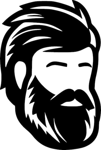 Vector beard black and white vector illustration