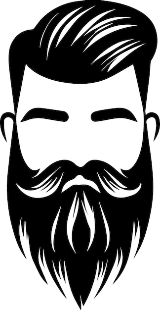 ひげの顔のタトゥーのデザイン図