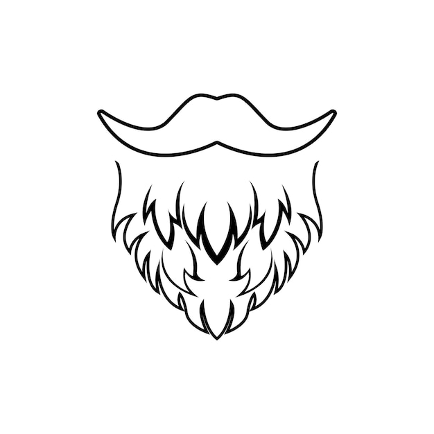 Beard icon logo and mustache vector