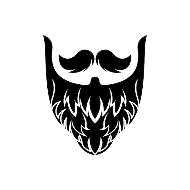 Logo dell'icona della barba e vettore dei baffi