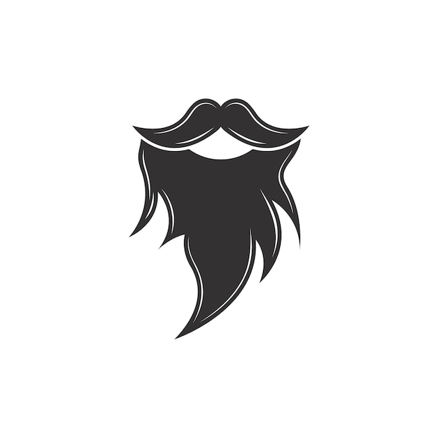 Beard icon logo and mustache vector