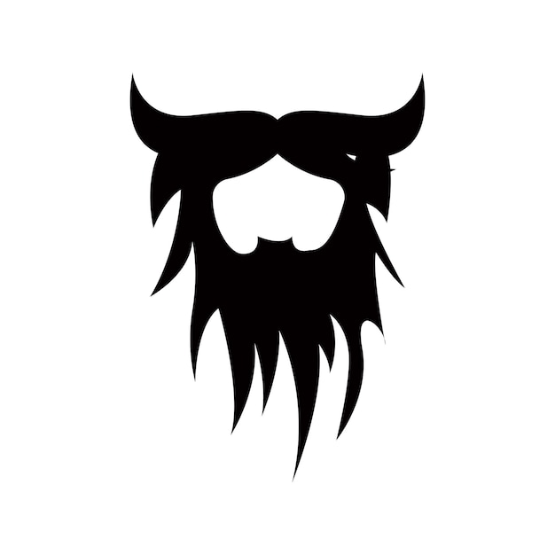 ベクトル ひげのロゴ デザイン 男性の外観の髪のベクトルの男性の理髪店スタイルのデザイン