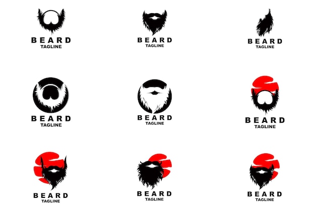 Barba logo design look maschile capelli vector design in stile barbiere da uomo