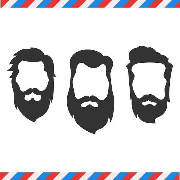 Vector beard man barbershop hair