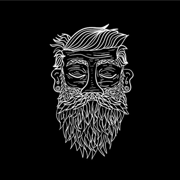 Vector beard man illustration