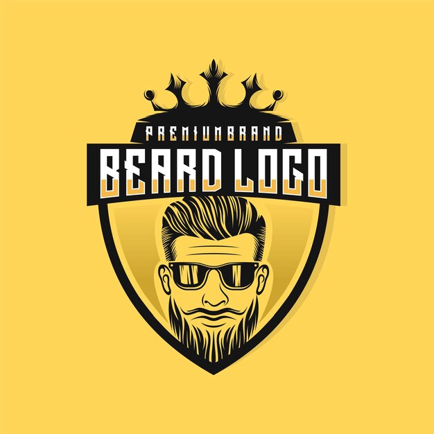 Beard man logo design template