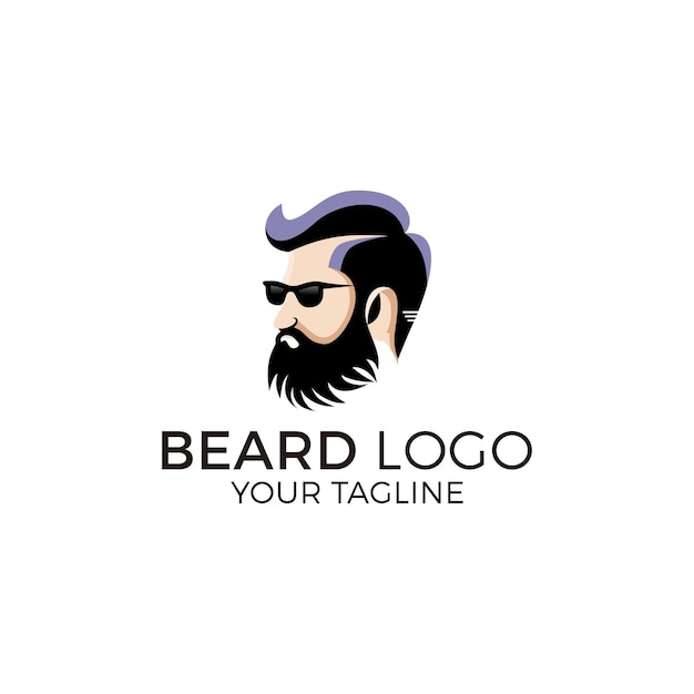 Векторная иллюстрация логотипа бородатого человека