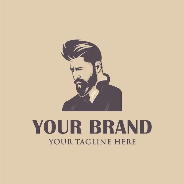 Beard man logo vector illustration