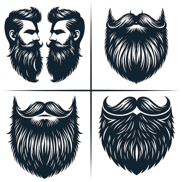 Beard SVG Bundle Mustache SVG bundle Beard cut file Beard clipart Beard svg files for silhouette
