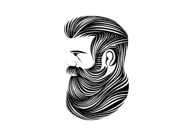 Premium Vector | Beard symmetry in vectors logo showcase