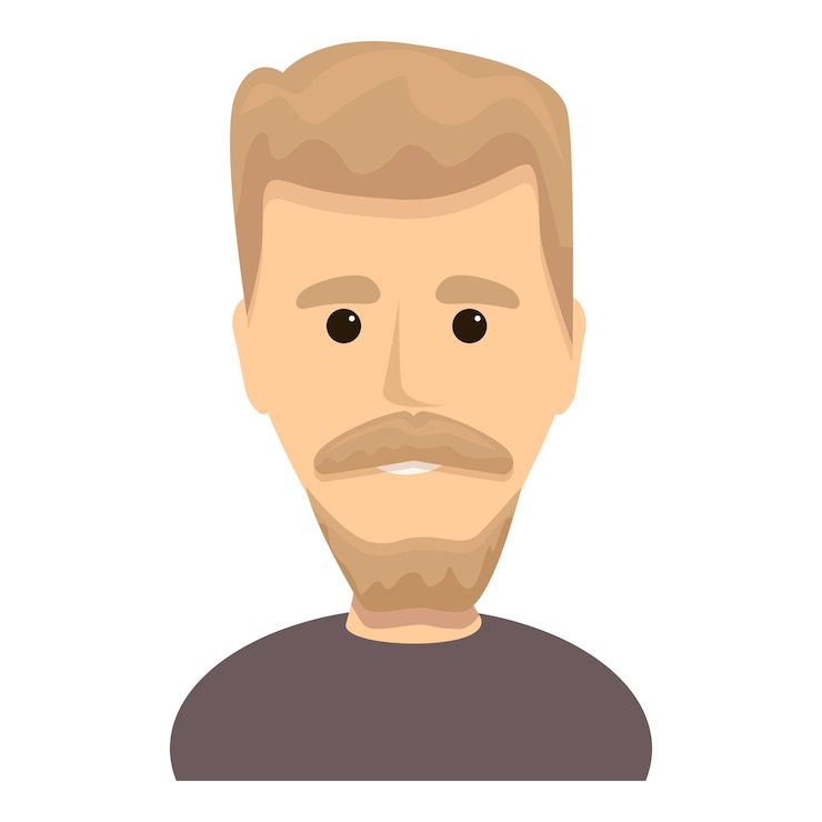 Vector bearded blond guy icon cartoon of bearded blond guy vector icon for web design isolated on white background