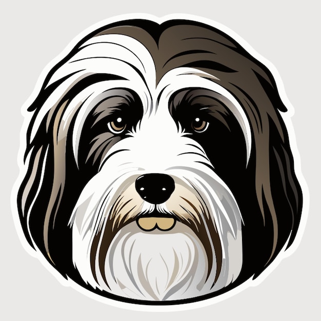 bearded collie sticker vector illustratie