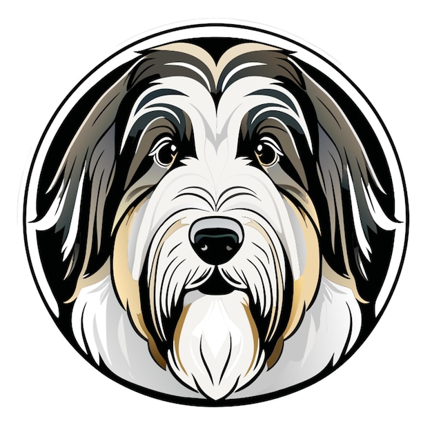 Bearded Collie sticker vector illustratie