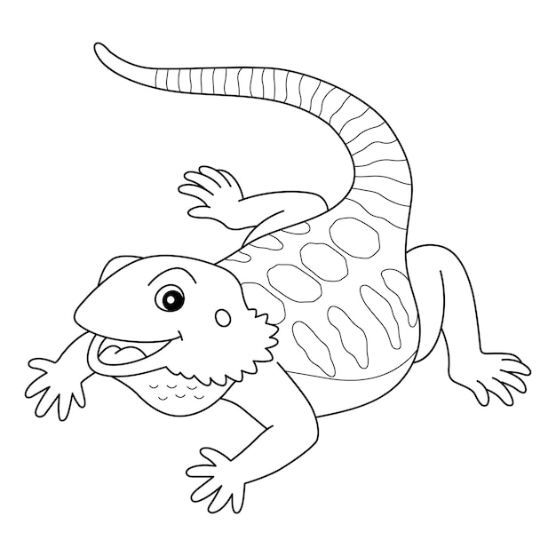 Bearded Dragon Animal Isolated Coloring Page