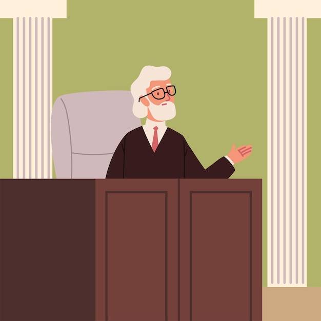 Vector bearded male judge