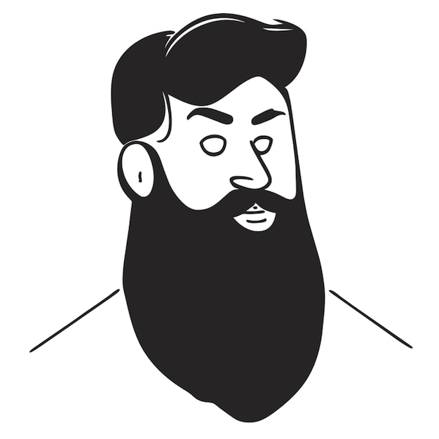 bearded man face illustration this illustration is vector based with editable eps file vector