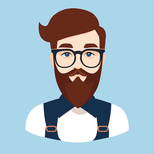 Vector bearded man illustration character avatar