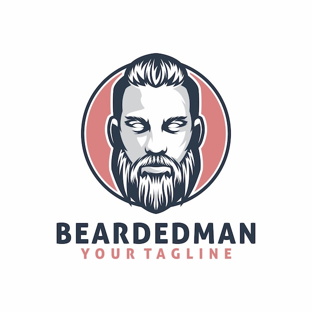 Шаблон логотипа Бородатый мужчина