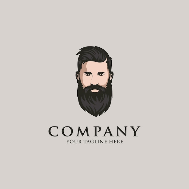 логотип бородатого мужчины