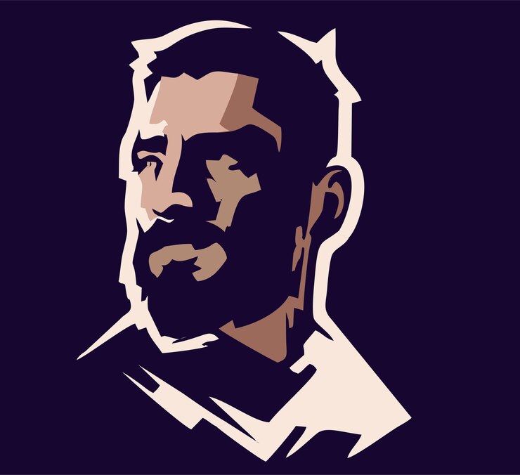 Vector bearded man logo