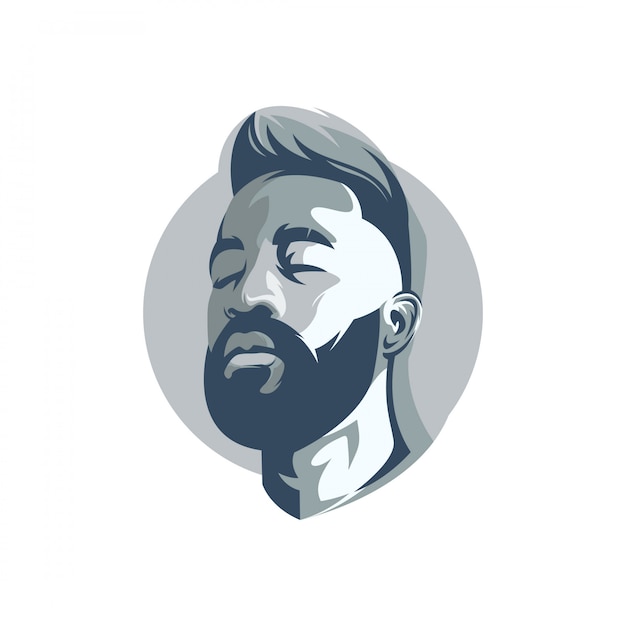 bearded man's face logo 