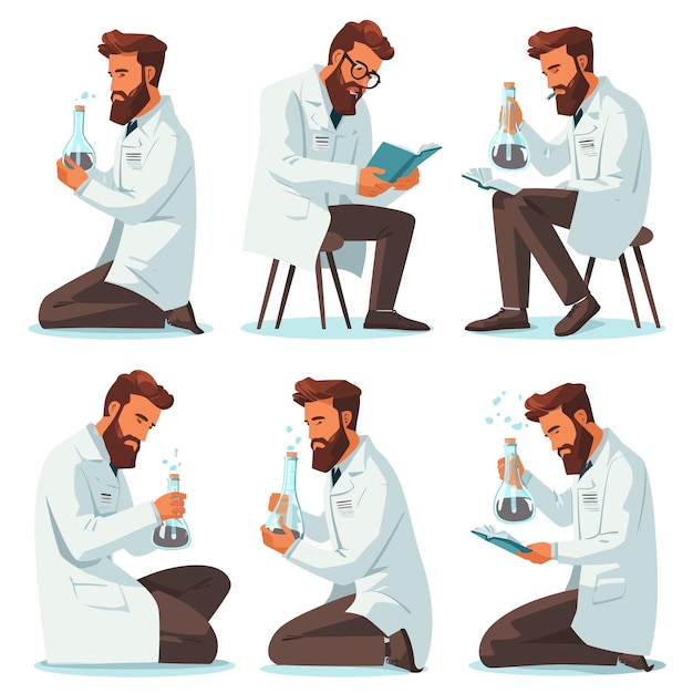 Vector bearded_man_scientists