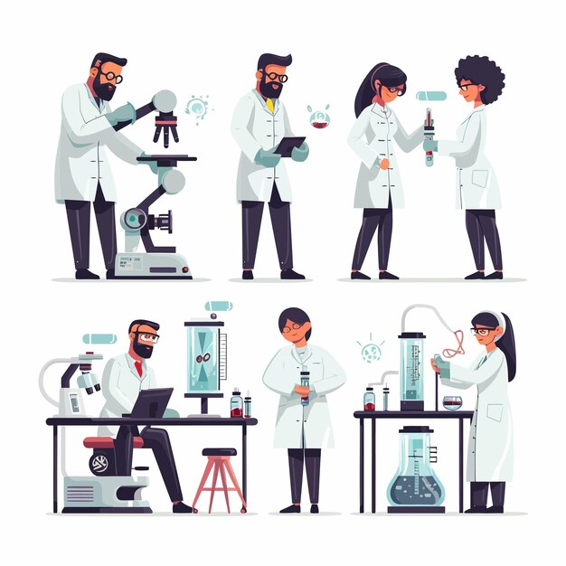 Vector bearded_man_scientists