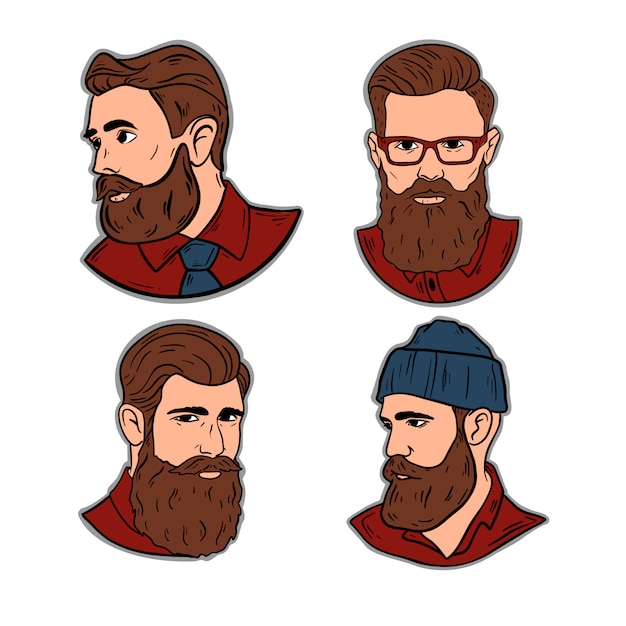 Vector bearded man