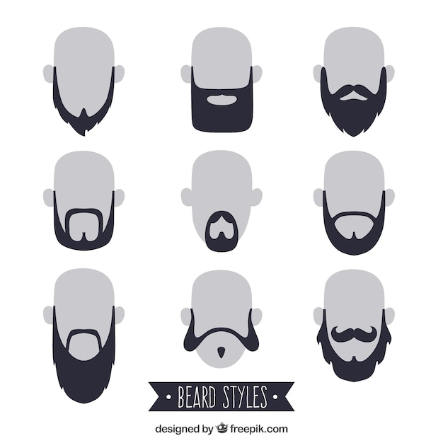 Vector beardstyle collection