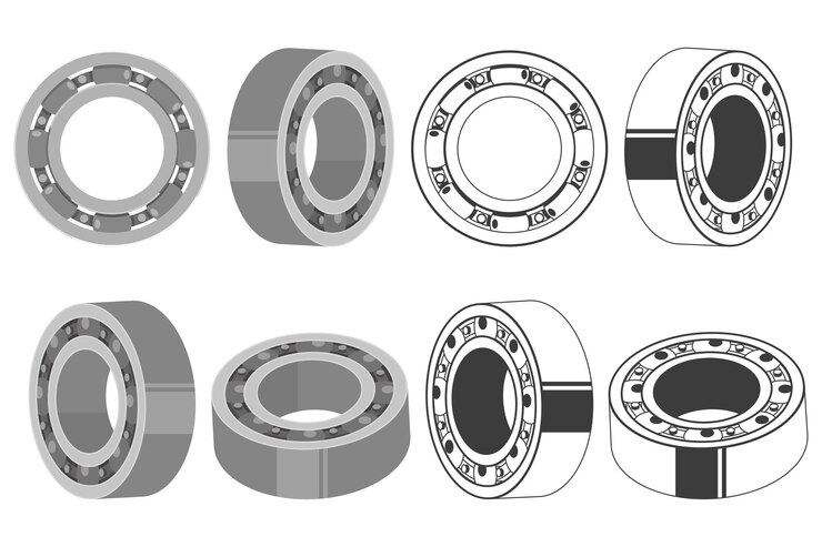 Vector bearing icons set isolated on a white background.