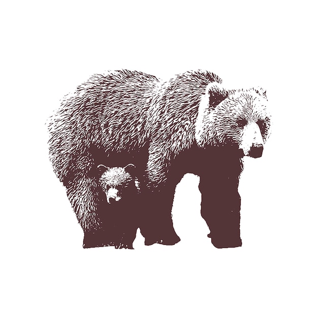 bears Hand drawn sketch vector illustration