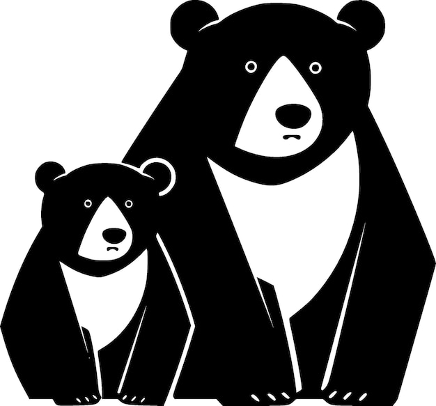 Illustrazione vettoriale del logo minimalista e piatto degli orsi