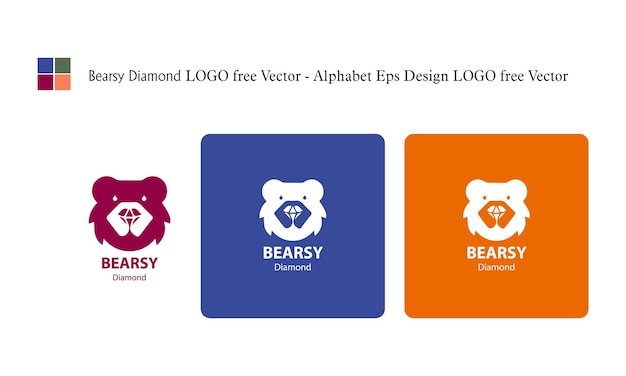 Bearsy diamond logo gratis vector alfabet eps design logo gratis vector