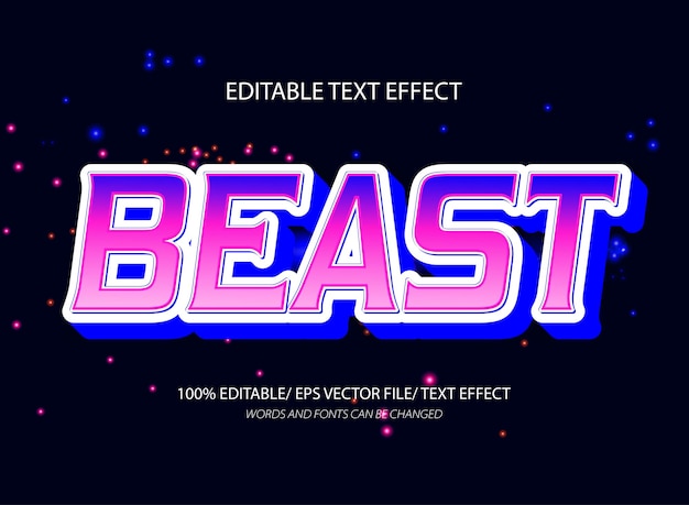 Beast-bewerkbare tekst-effect en bewerkbare tekststijl
