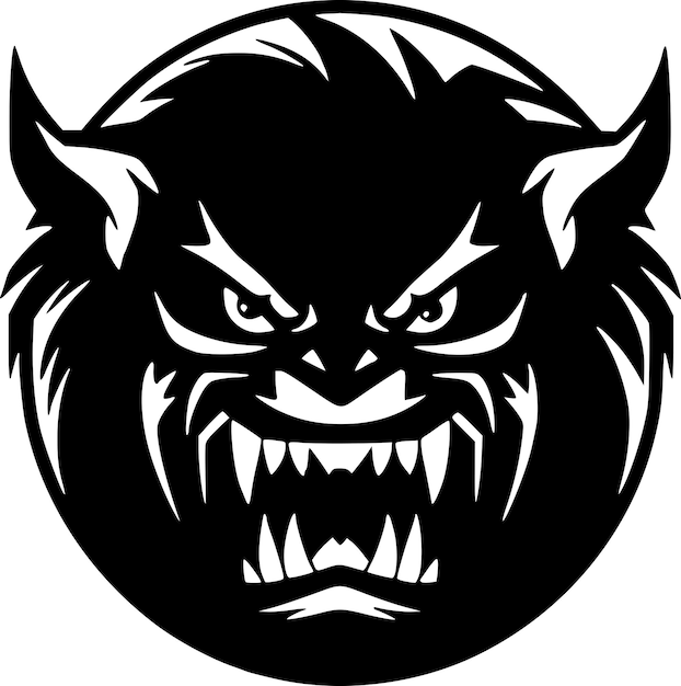 Vector beast black and white isolated icon vector illustration