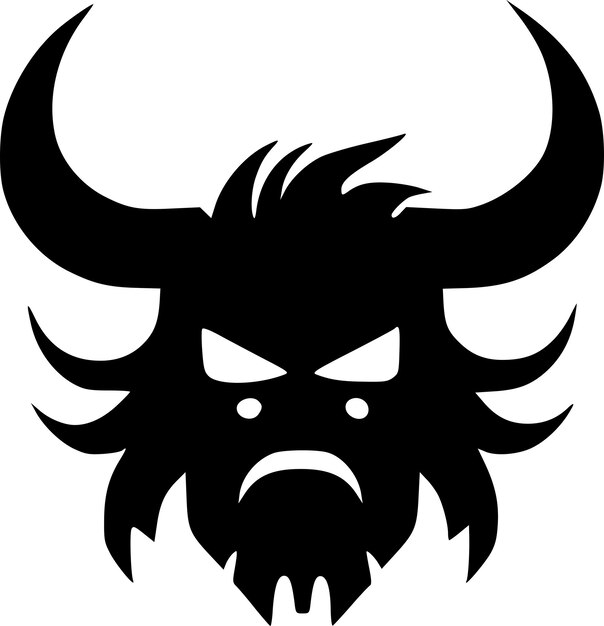 Vector beast black and white vector illustration