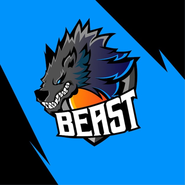 Beast esport mascotte logo ontwerp