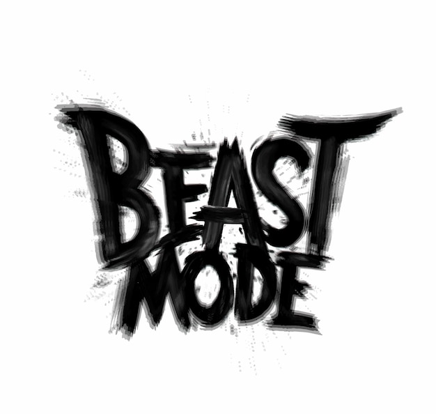 Beast mode belettering tshirt print logo vector illustratie