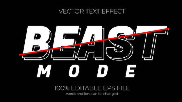 Beast mode editable text effect style EPS editable text effect
