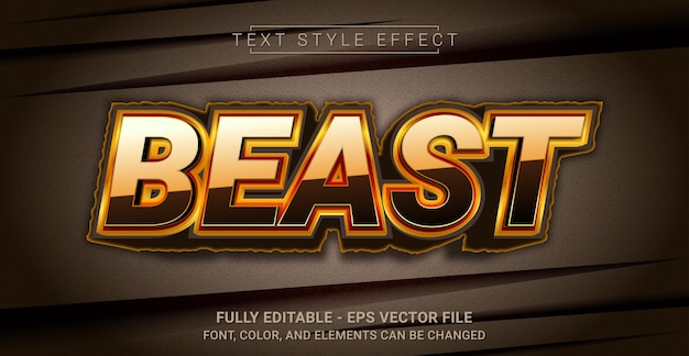 Vector beast text style effect editable graphic text template