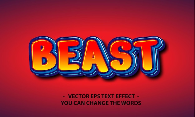 Vector beast text with effect illustration