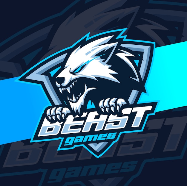 Vector beast wolves mascot esport logo