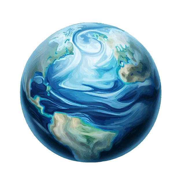 Beatiful Planet Earth AI vector art digital illustration image