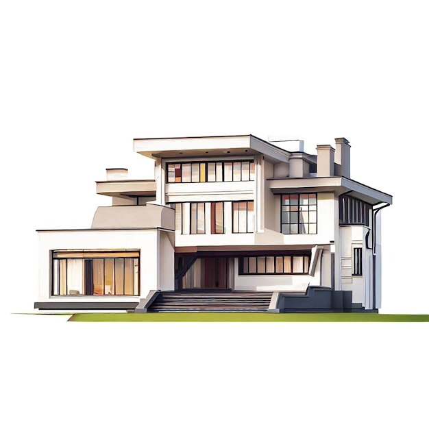 Beatiful portrait of a house condo flat building torreo ai vector art digital illustration image